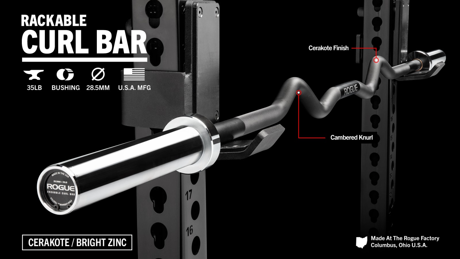 Rogue Rackable Curl Bar - Cerakote | Rogue Fitness